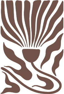 Paper cut-out botanical in brown