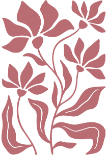Paper cut-out botanical in dusty rose