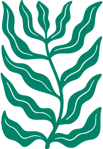 Paper cut-out botanical in jade