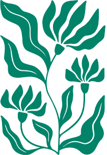 Paper cut-out botanical in jade