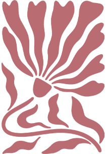 Paper cut-out botanical in dusty rose