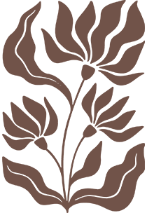 Paper cut-out botanical in brown