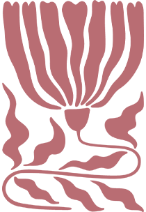 Paper cut-out botanical in dusty rose